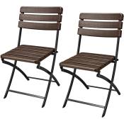 Svita - Lot de 2 chaises de balcon aspect bois pliables