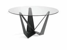 Table à manger base acier et verre trempé Furniture_1559
