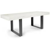 Table à manger extensible rectangle phoenix 6-10 personnes bois gris 160-200 cm - Gris