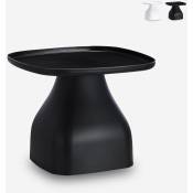 Table basse de salon cuisine jardin moderne 48x48 en plastique Bell l Couleur: Noir