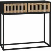 Table console noir 80x30x75 cm bois d'ingénierie et fer Vidaxl Noir