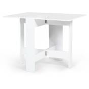 Table console pliable edi 2-4 personnes bois blanc 103 x 76 cm - Blanc