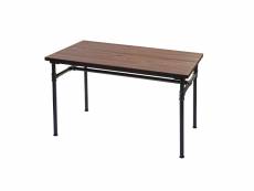 Table pour salle à manger hwc-h10b, bar, gastronomie, bois d'orme, standards mvg, noir-marron 120x70 cm