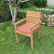 Teck'attitude - Coussin à motifs corail/blanc pour fauteuils fixes - Rouge