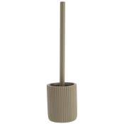 Tendance - brosse wc polyresine striee - taupe