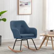 The Living Store - Chaise à bascule Bleu Tissu Bleu