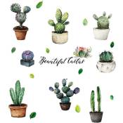 Tlily - Stickers Muraux Créatifs en Pot de Cactus