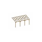 Toit Couv'Terrasse® en bois 3x5,5 m - Sans toit polycarbonate