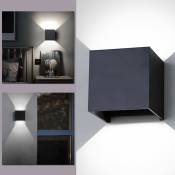 TolleTour Applique LED Applique IP65 Salon Lampe de couloir Escalier Lampe murale Extérieur Déco 7W Noir Blanc Froid - Noir