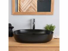 Vasque rectangulaire en céramique noir phébie 61cm