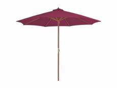 Vidaxl parasol avec mât en bois 300 cm rouge bordeaux 44497