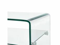 Vidaxl table basse clair 98 x 45 x 31 cm verre trempé 284745