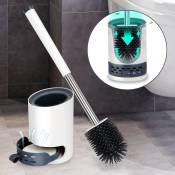 Vingo - 2x Brosse de toilette en silicone 2 en 1 montage mural brosse de toilette stérile toilette brosse de toilette