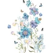 1 Pc pvc Violet Bleu Fleurs Plante Stickers Muraux