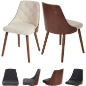 2x chaise de salle à manger Osijek, fauteuil, aspect noix, bois cintré - tissu, gris