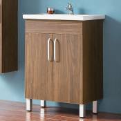 Aica Sanitaire - Ensemble meuble salle de bain et vasque 580x380x824 modéle de couleur bois