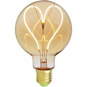 Ampoule Edison vintage classique G95 coeur Motif Filament led doux Verre ambre 4W 220/240V Culot E27 - Groofoo