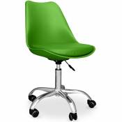 Chaise de bureau à roulettes - Chaise de bureau pivotante - Tulip Vert - Acier, pp, Metal, Plastique, Nylon - Vert