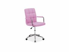 Chaise de bureau à roulettes - q022 - 51 x 40 x 87 cm - cuir pu - rose