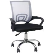 Chaise de bureau classique à roulettes 95x65x52cm Thinia Home Noir et gris clair