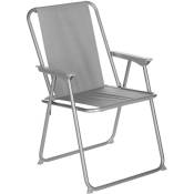 Chaise de camping pliable Grecia - 47 x 53 x 75 - Gris