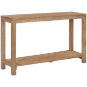 Console de table 120x35x75 cm en bois avec une conception simple de l'étagère inférieure