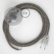 Creativecables - Cordon pour lampadaire, câble RD64 Losange Anthracite 3 m. Choisissez la couleur de la fiche et de l'interrupteur! | Transparent
