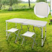 Ecd Germany - Set Table + 4 Chaises De Camping - Table