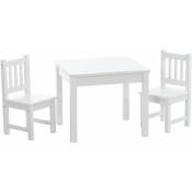 Ensemble table avec deux chaises pour enfants couleur blanc