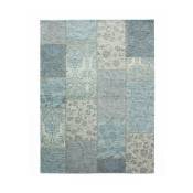 Flair Rugs - Tapis effet patchwork ethnique pour salle à manger Patchwork Bleu 120x170 - Bleu