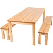 Frankystar - Cesis - Table bois avec 2 bancs en bois