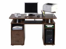 Giantex bureau informatique table de bureau en mdf pour ordinateur multi-rangements avec tablette imprimante, tablette à clavier coulissante, 2 tiroir
