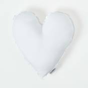Homescapes - Coussin de garnissage en forme de Cœur en Microfibre, 45 cm - Blanc