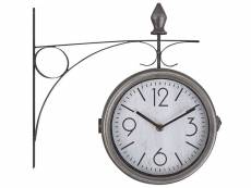 Horloge de gare blanche et argenté ø22 cm romont 235266