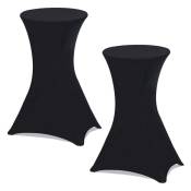 Idmarket - Lot de 2 housses noires pour table haute pliante 105 cm - Noir