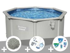 Kit piscine acier ronde Bestway Hydrium 3,00 x 1,20 cm + 10 kg de zéolite + Kit de traitement au chlore + Kit d'entretien Deluxe