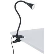 Lampe de bureau led Viper flexible avec pince noire h. 35 cm