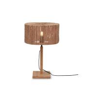 Lampe de table bambou abat-jour jute naturel, h. 37cm