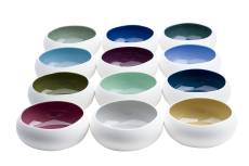 Lot de 12 Coupes en Porcelaine, multicolore, D16 X