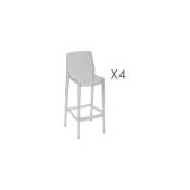 Lot de 4 chaises de bar en polycarbonate transparent - barhy