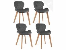 Lot de 4 chaises scandinaves design simili cuir FATI (gris) 677