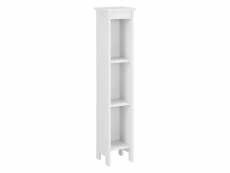 Meuble colonne pour salle de bain meuble de rangement avec 3 compartiments de stockage ouverts bois composite 80 x 17 x 17 cm blanc [en.casa]