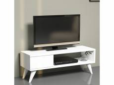 Meuble tv aarup avec tiroir 33 x 90 x 30 cm blanc [en.casa]