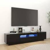 Meuble tv avec lumi�res led Noir 180x35x40 cm - Vidaxl