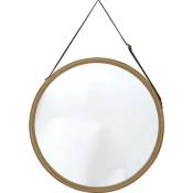 Miroir a suspendre diametre 38 cm - bambou Tendance