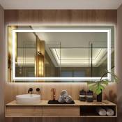 Miroir Salle de Bain Lumineux - Miroir Mural LED Salle