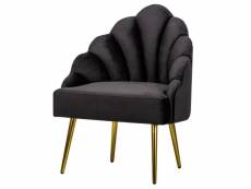 Nordlys - fauteuil de salon design pieds metal velours noir