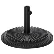 Outsunny Pied de parasol base de lestage parasol rond ciment HDPE motif rosace Ø 49 cm poids net 15 Kg noir