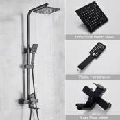 Ouyifan - Ensemble de douche carré avec douche de tête pluie 2020 cm, colonne de douche exposée, noir