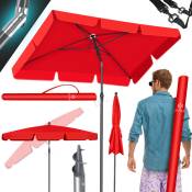 Parasol rectangulaire avec housse 2en1 et sac de transport Parasol de terrasse Parapluie 200 × 125cm pour balcon, jardin et terrasse Rouge - Kesser